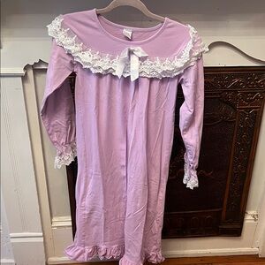 Lavender Lace Trim Kids Nightgown